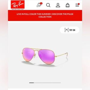 Ray Ban Pink Reflective Aviators (Polarized)